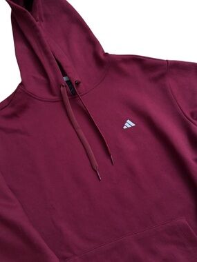 Adidas Mens Size S Go-To Hoodie ADVR0929 Burgundy AEROREADY Pullover New